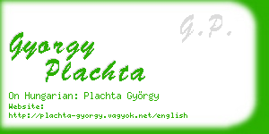 gyorgy plachta business card
